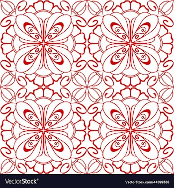 seamless graphic pattern floral red ornament tile