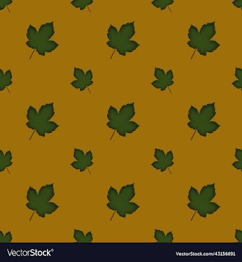 seamless green leaf texture with yellow background
