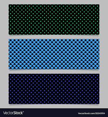 Seamless halftone heart pattern banner background vector image