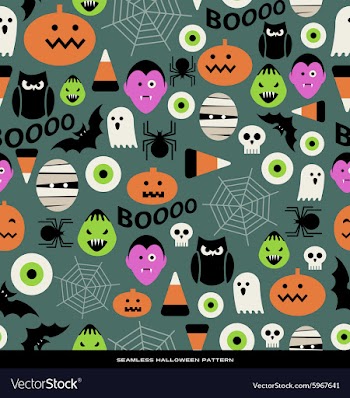  					Seamless Halloween pattern vector image														