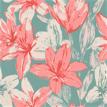 Seamless Hand-Drawn Floral Pattern of Lilies