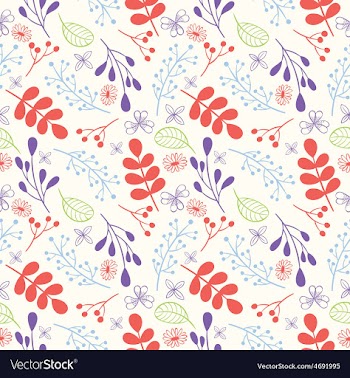 Seamless Hand Drawn Flowers and Foliage Pattern vector image