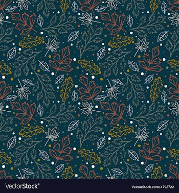 Seamless hand drawn leaves pattern vector image