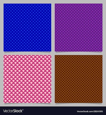 Seamless heart pattern background set - love vector image