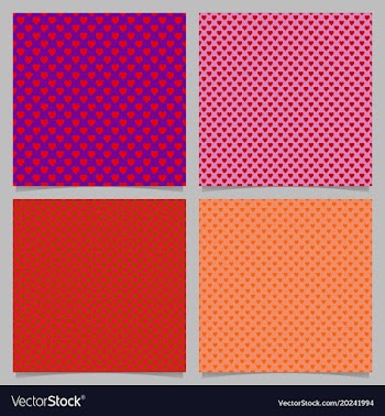 Seamless heart pattern background set - love vector image