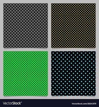 Seamless heart pattern background set vector image