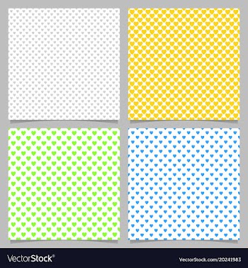 Seamless heart pattern background set vector image