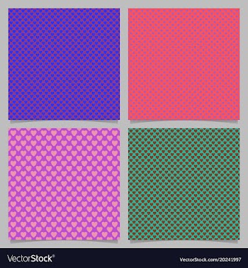 Seamless heart pattern background set vector image