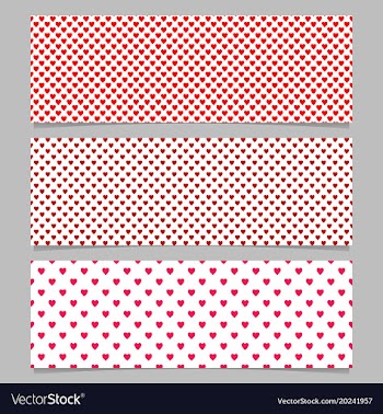Seamless heart pattern banner background design vector image