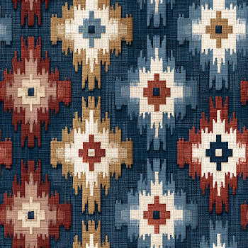 Seamless Heritage Ikat Textile Pattern