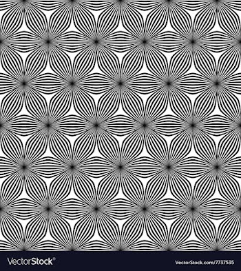 Seamless hexagonal curved line pattern vector image