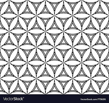 Seamless hexagonal curved triangle pattern vector image