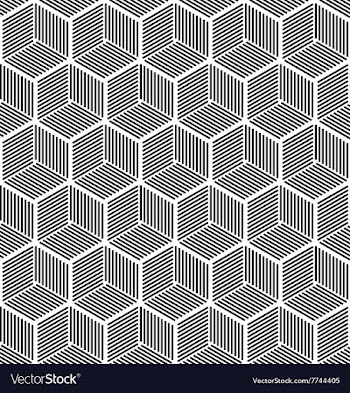 Seamless hexagonal line cube pattern vector image