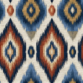 Seamless Ikat Textile Pattern in Indigo and Rust