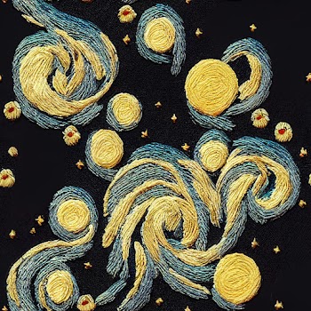 Seamless image tile, Van gogh starry night style