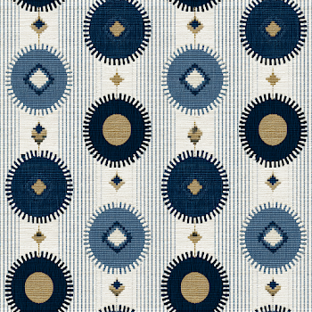 Seamless Indigo and Ivory Geometric Pattern