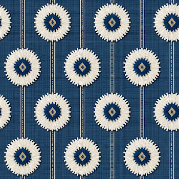 Seamless Indigo and Ivory Geometric Pattern