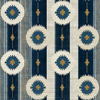 Seamless Indigo and Ivory Geometric Pattern