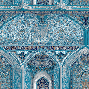 Seamless Islamic-Style Pattern in Light Blue Tones