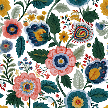 Seamless Jacobean Floral Pattern