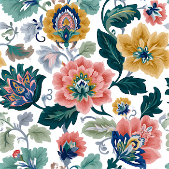 Seamless Jacobean Floral Pattern