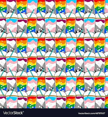 seamless lgbt boba sticker pattern for wallpapers