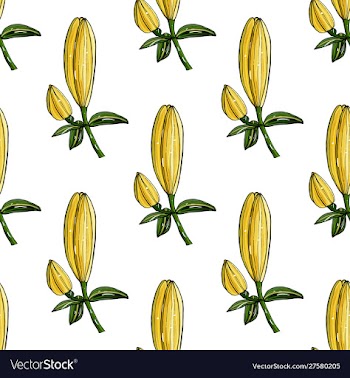 Seamless light background with buds lilies vector image