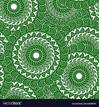 Seamless mandala green white vector image