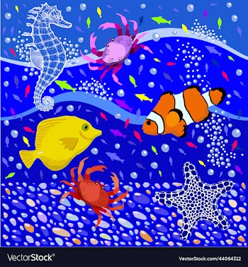 seamless marine pattern