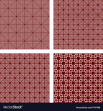 Seamless maroon triangle pattern set vector image