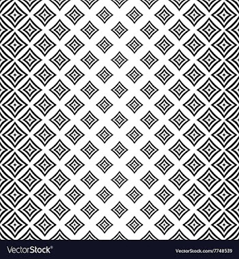 Seamless monochrome angular curved square pattern vector image