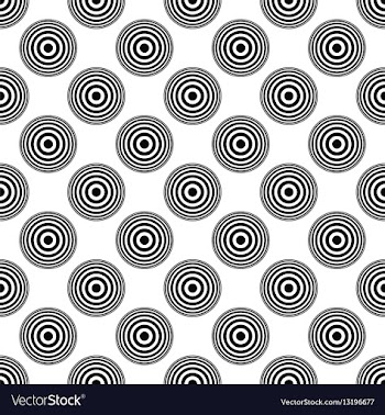 Seamless monochrome circle pattern background vector image