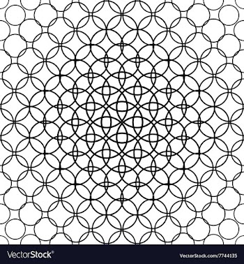Seamless monochrome circle pattern vector image