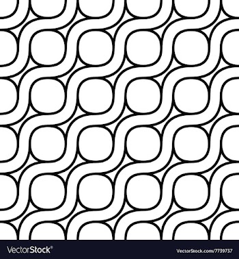Seamless monochrome curved pattern vector image