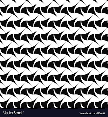 Seamless monochrome curved shape pattern vector image