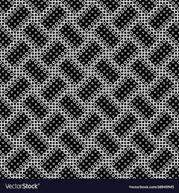 Seamless monochrome geometrical ring pattern vector image