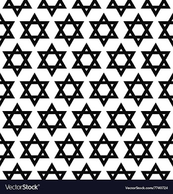 Seamless monochrome hexagram pattern vector image