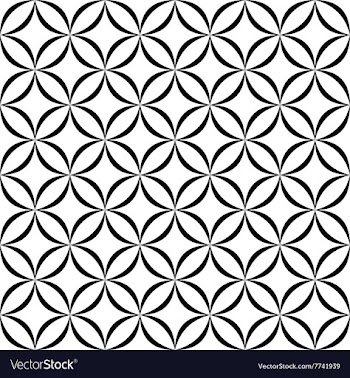 Seamless monochrome rounded shapes pattern vector image