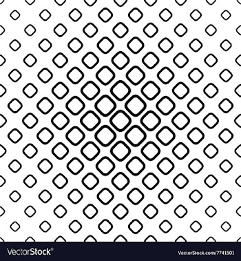 Seamless monochrome rounded square pattern vector image