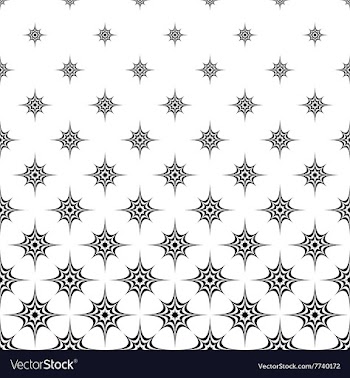 Seamless monochrome star pattern vector image