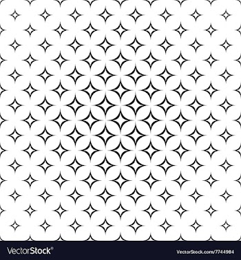 Seamless monochrome star pattern vector image