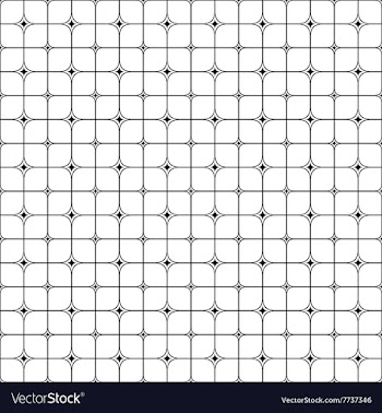 Seamless monochrome star shape grid pattern vector image