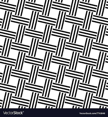 Seamless monochrome woven line pattern vector image