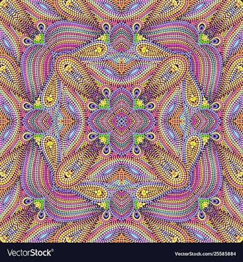 Seamless mosaic paisley pattern vector image
