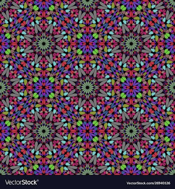 Seamless oriental gravel mosaic ornament pattern vector image