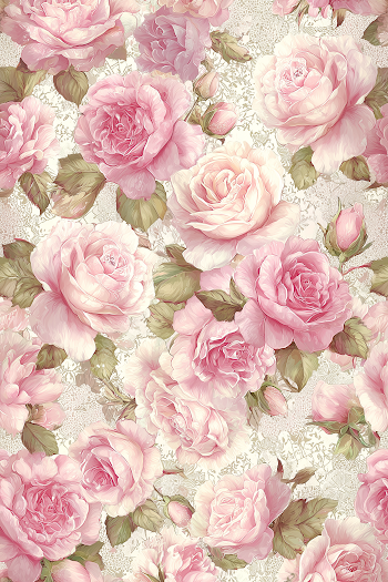 Seamless Pale Pink Rose Pattern