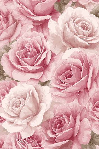 Seamless Pale Pink Roses Pattern
