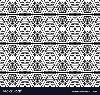 Seamless pattern based on japanese geometric vector image