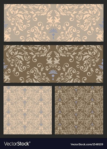 Seamless pattern damask vector image