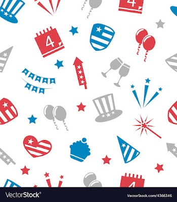  					Seamless Pattern for Independence Day of America vector image														